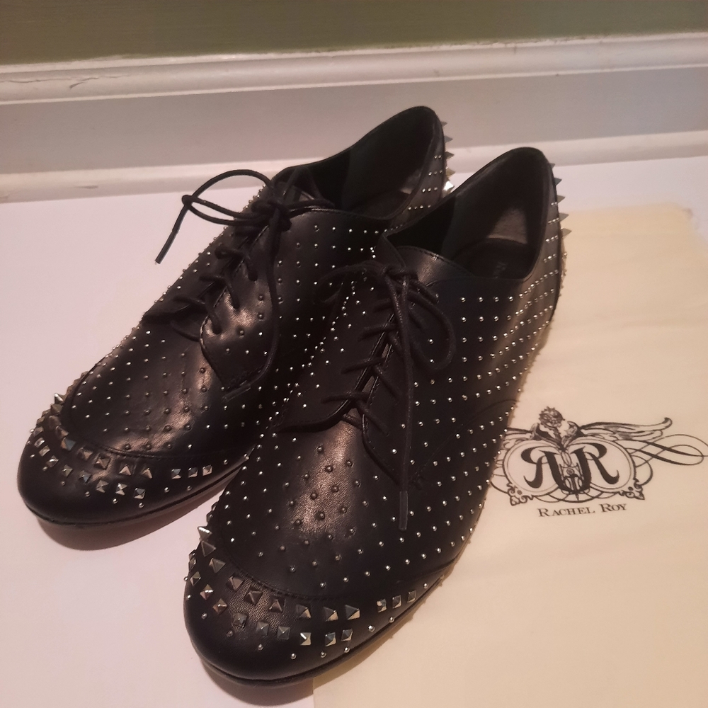 Rachel Roy Black Greer Studded Oxfords, Size 10B - Picture 4 of 4